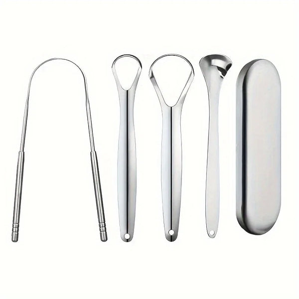 Stainless Steel Tongue Scraper Set